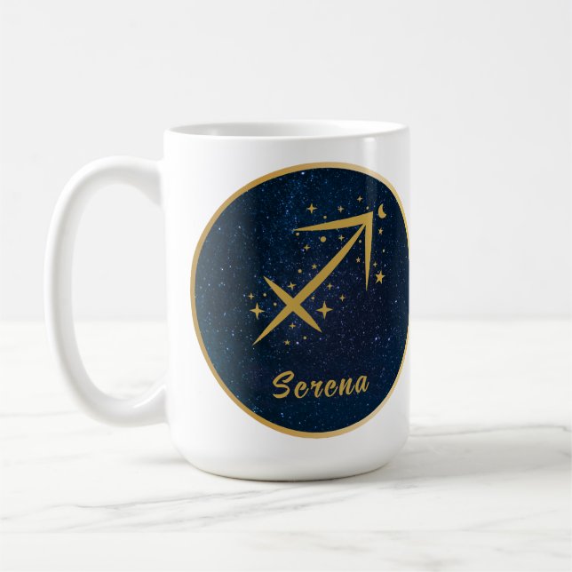 Mug Sagittaire personnalisé symbole zodiaque étoiles o (Gauche)