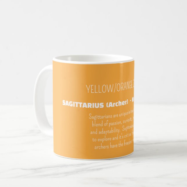 Mug SAGITTARIUS Zodiac Sign Personality Traits (Devant gauche)