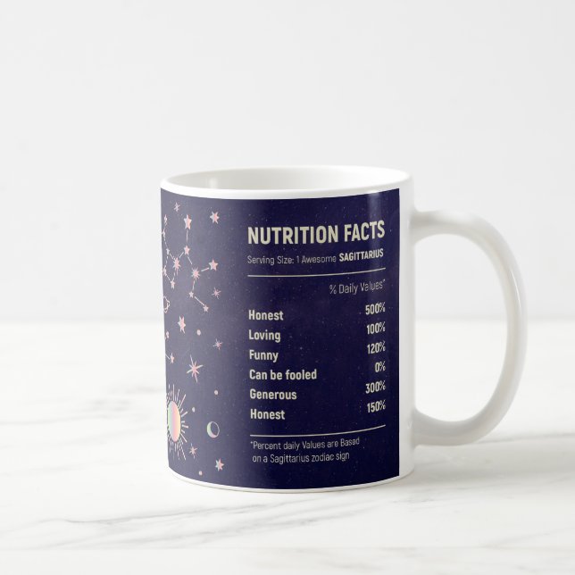 Mug Sagittarius zodiaque horoscope drôle faits nutriti (Droite)