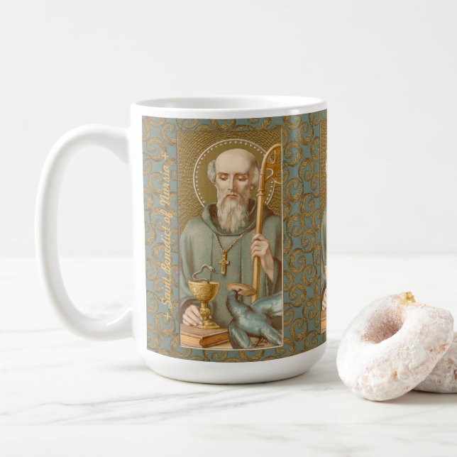 Mug Saint Benoît de Nursia (JM 07; Style 3) (Avec donut)