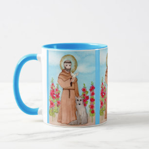 Mug Saint François d'Assise avec Coyote Aquarelle Cade