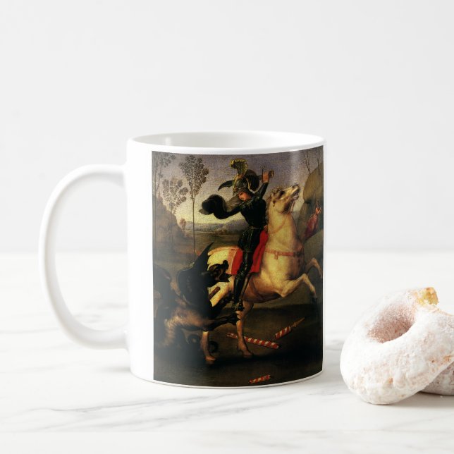 Mug Saint George combattre le dragon par Raphael Sanzi (Avec donut)