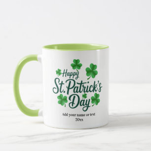 Mug Saint-Patrick festif avec bordure de trèfle