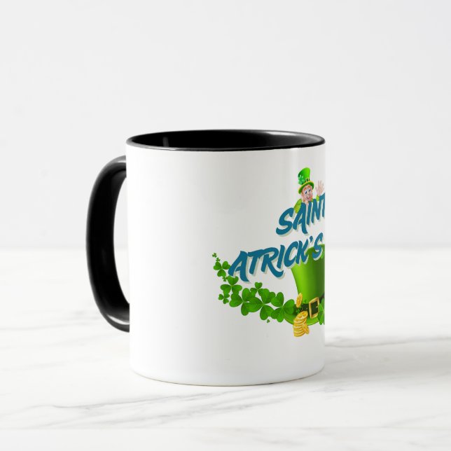 Mug Saint Patrick’s Day Shirt – Lucky Leprechaun Hat & (Devant gauche)