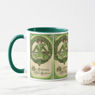 Mug Saint-Patrick vintage, Couronne avec jeune Irlanda