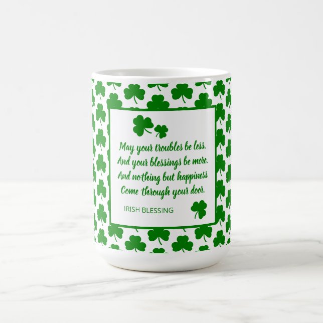 Mug Saint Patrick's Day Irish Blessing Green Shamrock (Centre)