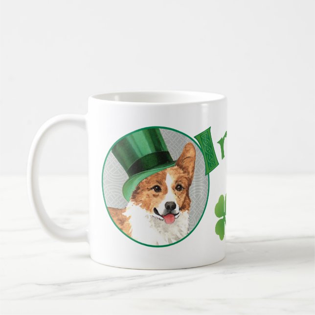 Mug Saint Patrick's Day Pembroke Welsh Corgi (Gauche)