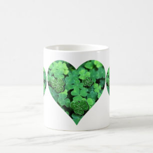 Mug Saint-Patties Day, shamrock vert, Coeurs irlandais