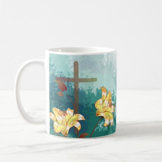 Mug Saint Peregrine, Saint Patron du Cancer, Croix (Gauche)