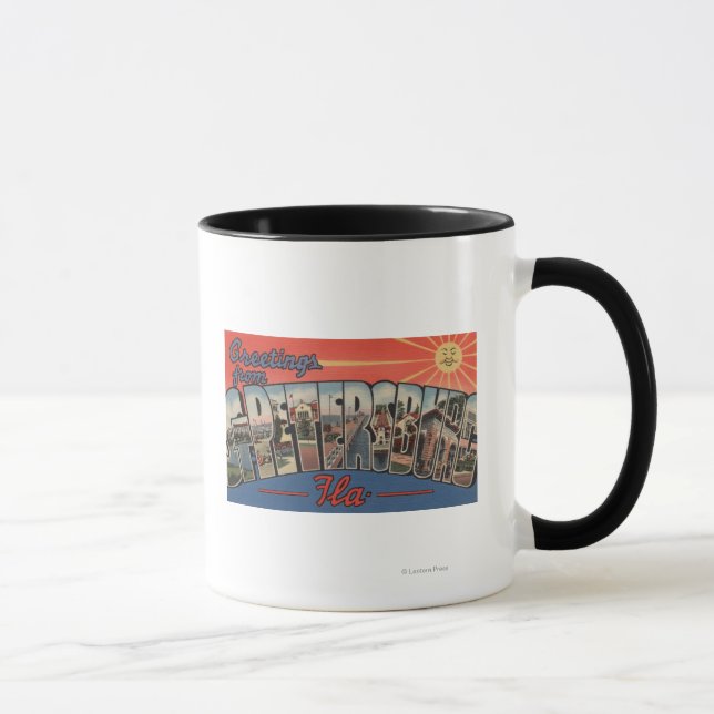 Mug Saint-Pétersbourg, Floride - Grandes Lettres Scène (Droite)