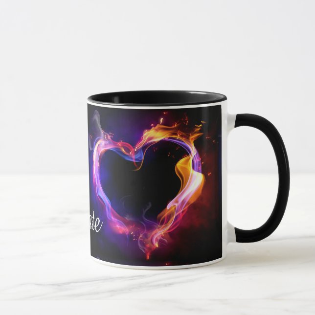 Mug Saint-Valentin Coeur arc-en-ciel Personnalisé nom  (Droite)