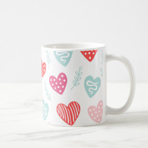 Mug Saint Valentin Coeurs bonbons Motif rose rouge