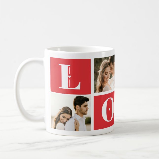 Mug Saint Valentin Couple 4 Photo Love (Gauche)