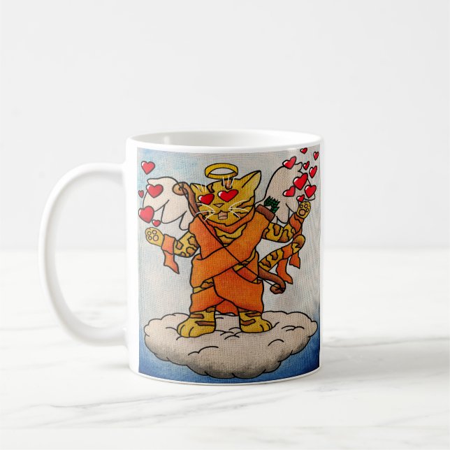 Mug Saint Valentin Cupid's Love Cat (Gauche)
