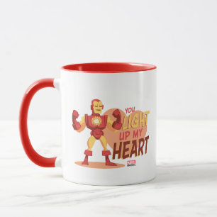 Mug Saint Valentin des Avengers Iron Man Light My Hea
