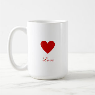 Mug Saint-Valentin Élégant Cœur Rouge Amour