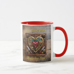Mug Saint-Valentin Guerrier Steampunk Rubis Et Poignar