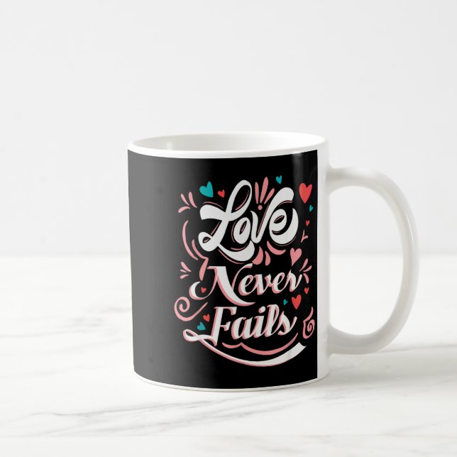 Mug Saint-Valentin Love Never Fails  (Droite)