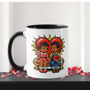 Mug Saint-Valentin   Pop Art Rétro Personnalisé
