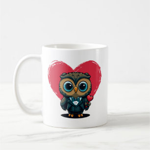 Mug Saint Valentin Romance avec la salle Adorable Owl