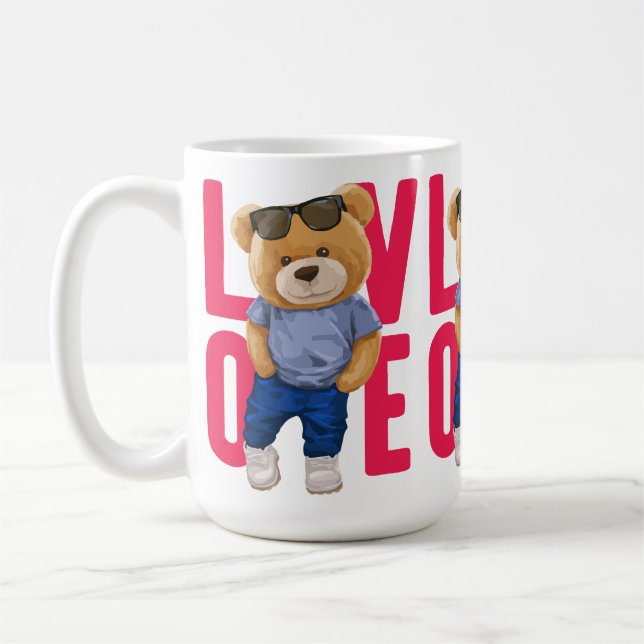 Mug Saint Valentin Teddy Bear Amour Design (Gauche)