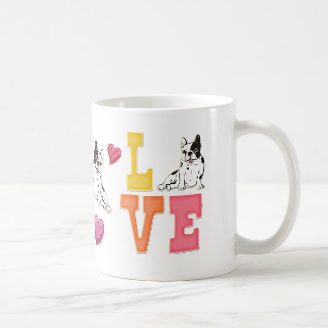 Mug Saint Valentin Thème Amoureux des chiens français  (Droite)