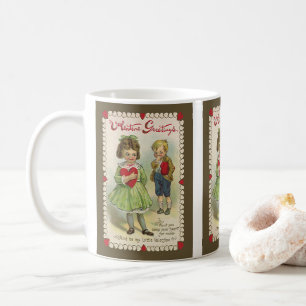 Mug Saint Valentin victorienne vintage, Enfants timide