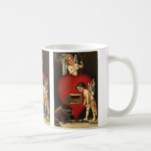 Mug Saint-Valentin vintage Cupidon, Anges Amour brûlan