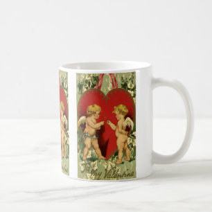 Mug Saint-Valentin vintage, les chérubins font un vœu