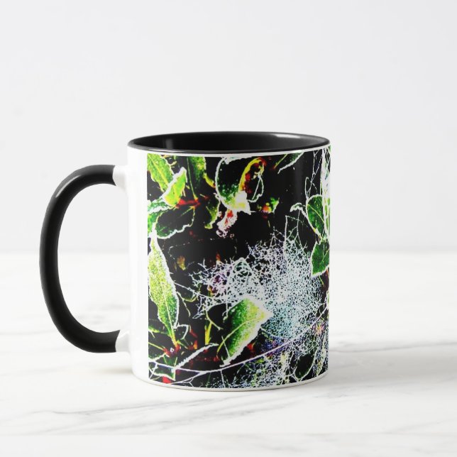 Mug sainte et baies de gel et de cabot pour noël (Gauche)