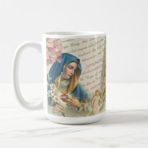 Mug Sainte Vierge Marie Vintage catholique Rosaire mar