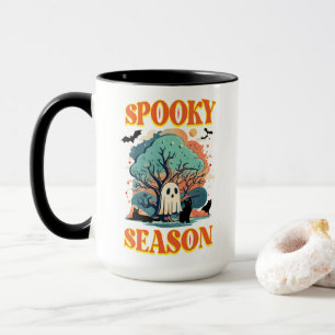 Mug Saison éffrayante Fantôme et Chat noir Halloween C