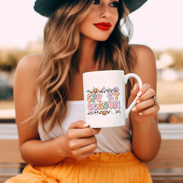 Mug Saison éffrayante Retro Halloween Super (Créateur téléchargé)