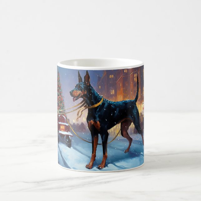 Mug Saison Festive de Noël Doberman (Centre)