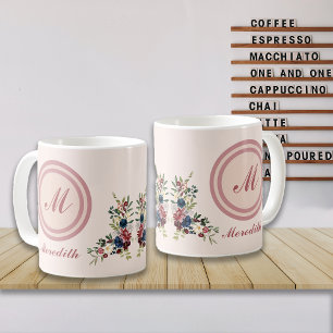 Mug Saison Russe Florals Monogramme personnalisé