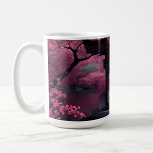 Mug Sakura Cherry Blossom Garden Shrine Pond Japonais