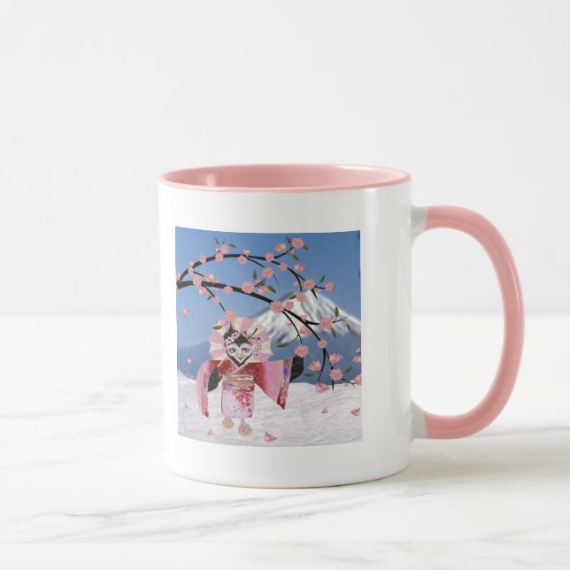 Mug Sakura Geisha Bird dans les fleurs de cerisiers de (Droite)