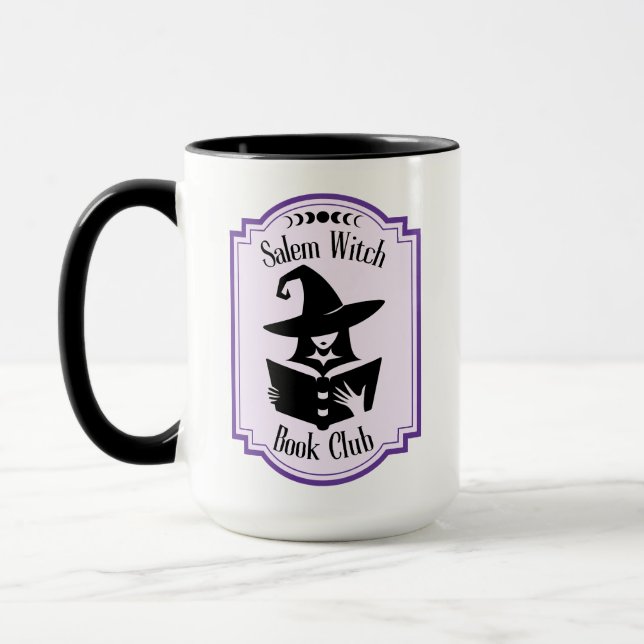 Mug Salem sorcière club silhouette livre amant violet (Gauche)
