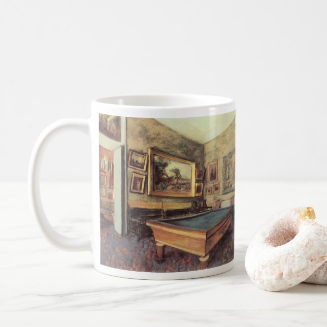 Mug Salle de billard à Menil Hubert par Edgar Degas (Avec donut)