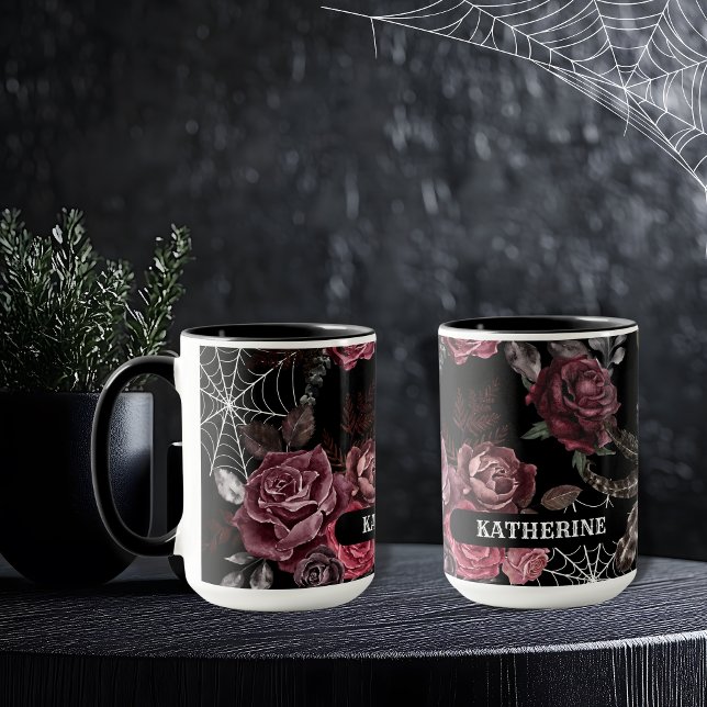 Mug Salle de douche nuptiale gothique florale sombre e (Créateur téléchargé)