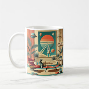 Mug Salle de séjour familiale d'ère spatiale futuriste