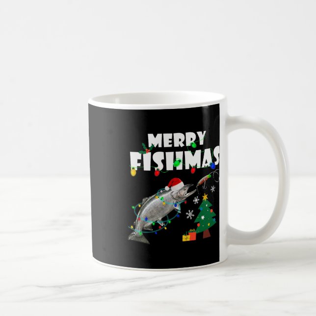 Mug Salmon Steelhead Merry Fishmas Christmas King Trou (Droite)