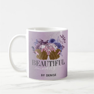 Mug Salon à ongles rose violet femme technicien des on
