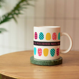 Mug Salon de ongles Turquoise rose Fille Professionnel