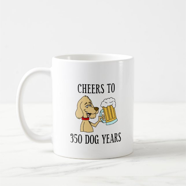 Mug Salutations À 350 Chiens Années 50e Anniversaire (Gauche)