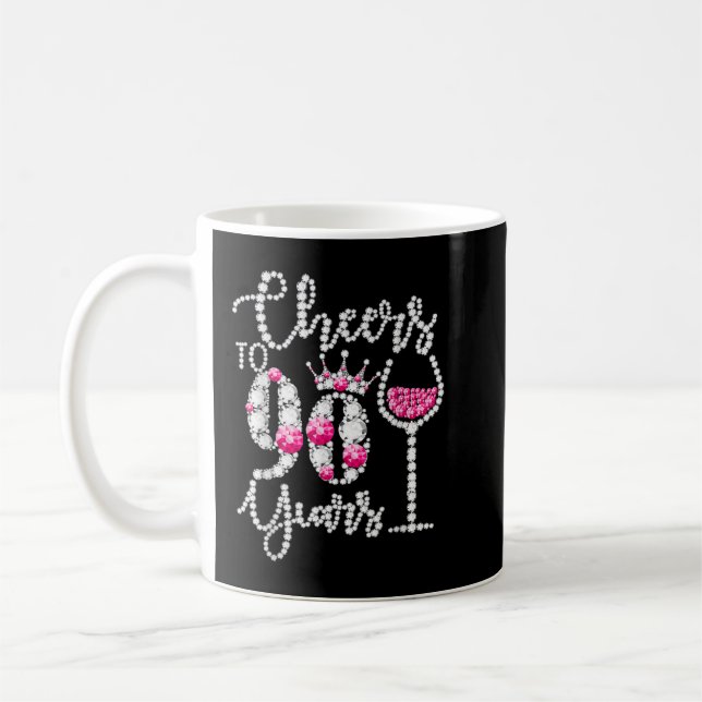 Mug Salutations À 90 Ans Cadeau 90e Anniversaire Reine (Gauche)