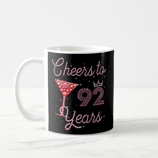 Mug Salutations À 92 Ans 92Ème 92 Anniversaire (Gauche)