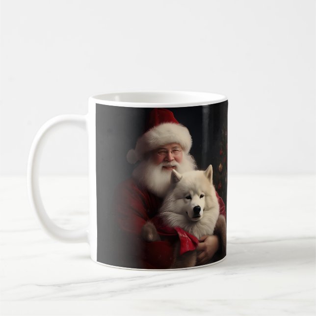 Mug Samoyé Avec Noël Festif Du Père Noël (Gauche)
