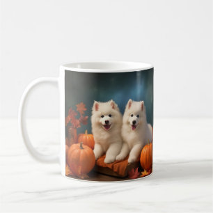 Mug Samoyed Chiot Automne Citrouille de plaisir
