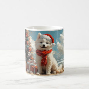 Mug Samoyed Dog Christmas Vintage Beach